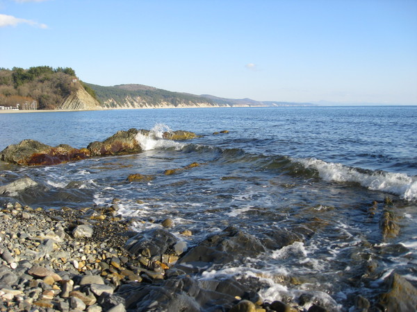 Рифы уходящие далеко в море позволят насладиться уникальным подводным миром. Бетта, г. Геленджик, Чёрное море.